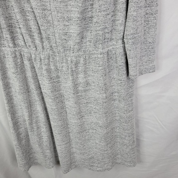 Banana Republic Factory Dress XL Light Gray Knit Drape Neckline Elastic Waist - Picture 3 of 11
